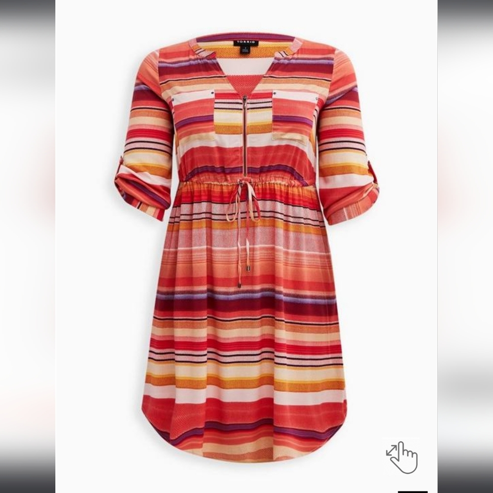 NWT Torrid Zip Front Challis Dress 0X - Picture 4 of 5